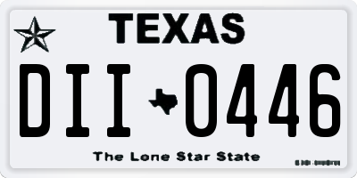 TX license plate DII0446