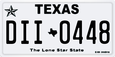 TX license plate DII0448