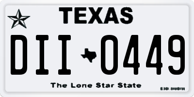 TX license plate DII0449