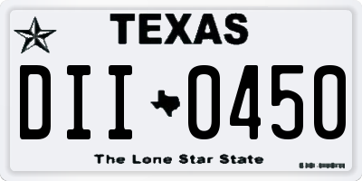 TX license plate DII0450