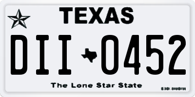 TX license plate DII0452