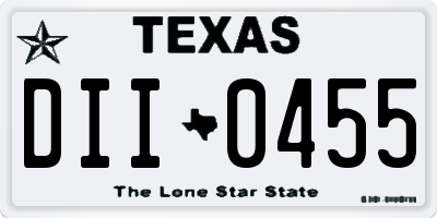 TX license plate DII0455