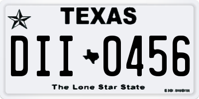 TX license plate DII0456