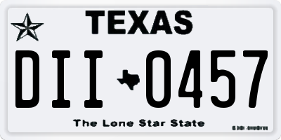 TX license plate DII0457