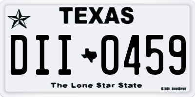 TX license plate DII0459