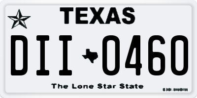 TX license plate DII0460