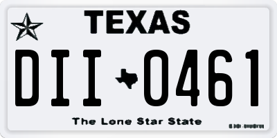 TX license plate DII0461