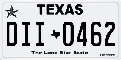 TX license plate DII0462
