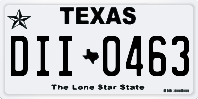 TX license plate DII0463