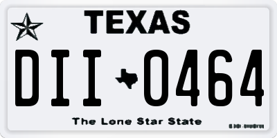 TX license plate DII0464