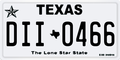 TX license plate DII0466