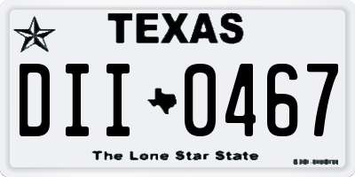 TX license plate DII0467