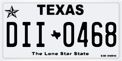 TX license plate DII0468