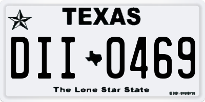 TX license plate DII0469