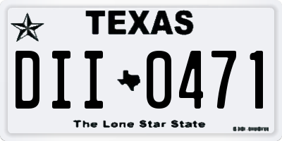 TX license plate DII0471