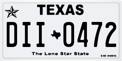 TX license plate DII0472