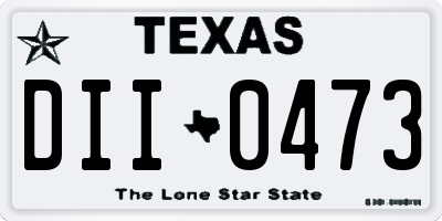 TX license plate DII0473