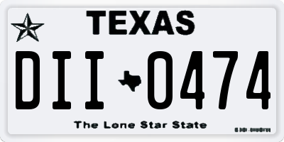 TX license plate DII0474