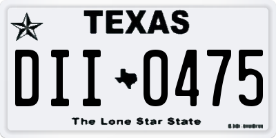 TX license plate DII0475