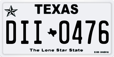 TX license plate DII0476