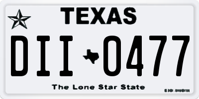 TX license plate DII0477