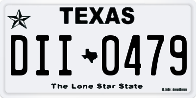 TX license plate DII0479
