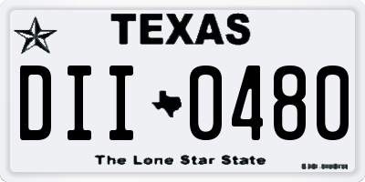 TX license plate DII0480