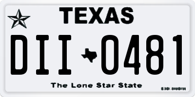 TX license plate DII0481