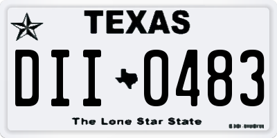 TX license plate DII0483