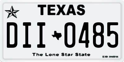 TX license plate DII0485