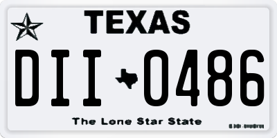 TX license plate DII0486