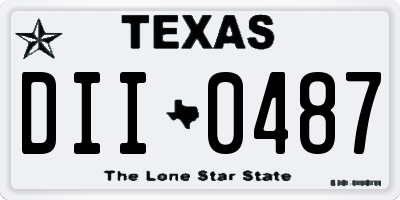 TX license plate DII0487