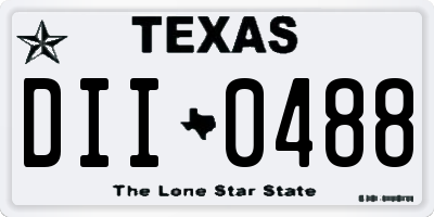 TX license plate DII0488