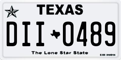 TX license plate DII0489