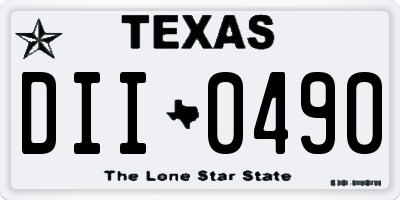 TX license plate DII0490