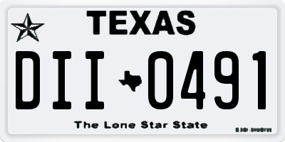 TX license plate DII0491