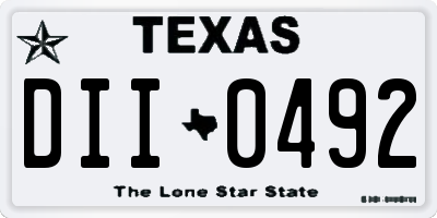 TX license plate DII0492