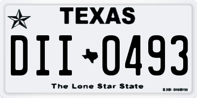 TX license plate DII0493