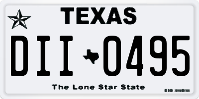 TX license plate DII0495