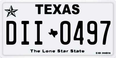 TX license plate DII0497