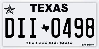 TX license plate DII0498