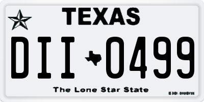 TX license plate DII0499