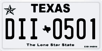 TX license plate DII0501