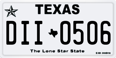 TX license plate DII0506