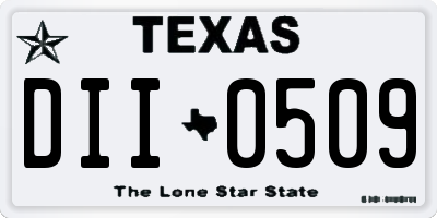 TX license plate DII0509