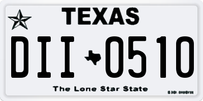 TX license plate DII0510