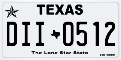 TX license plate DII0512