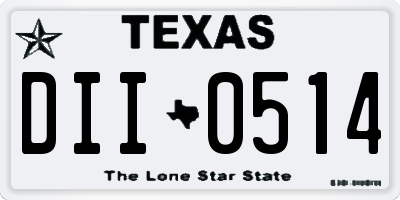 TX license plate DII0514