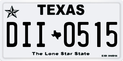 TX license plate DII0515