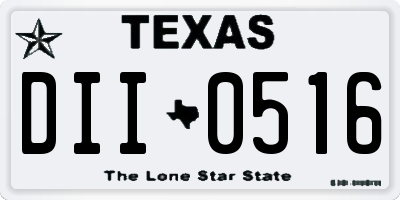 TX license plate DII0516